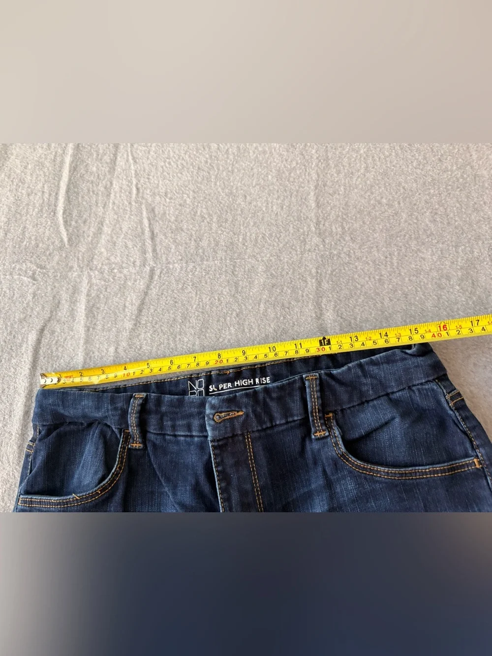 NOBO No Boundaries Super High Rise Skinny Jeans Sz 17 Dark Wash Worn 1x